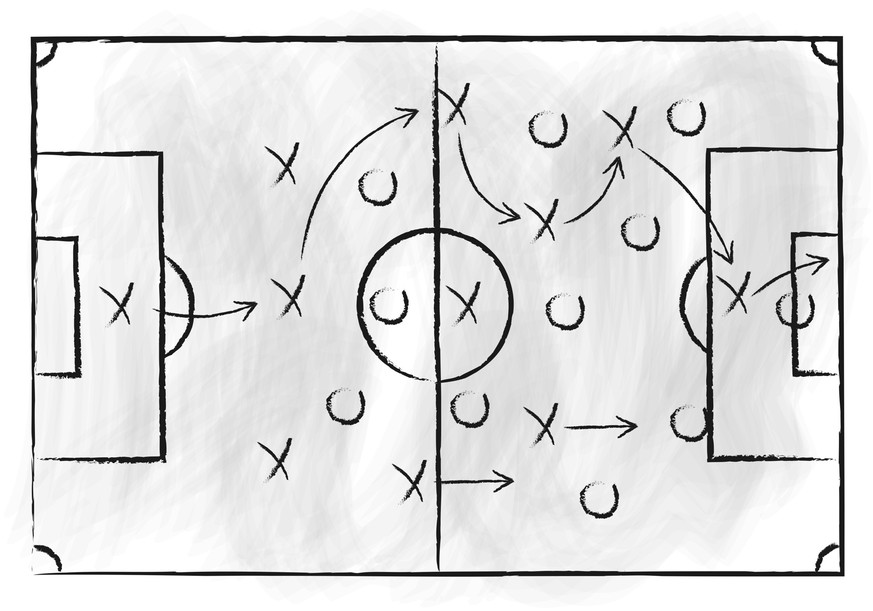 La disposition en 3-4-3 permet des interprétations très différentes, tantôt plus offensives ou très défensives.