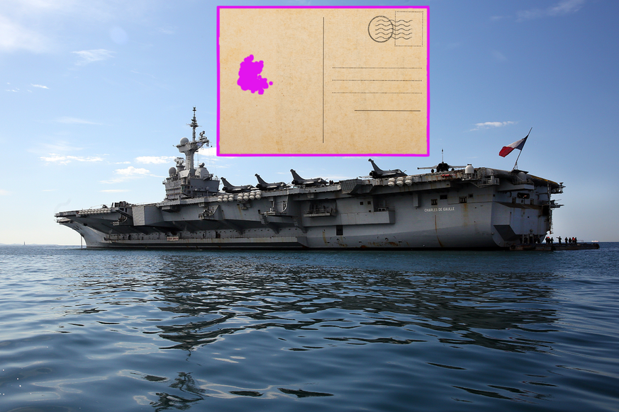 Une carte-postale piégée a permis de révéler la localisation du porte-avions Charles-de-Gaule et de ses navires d'escorte.