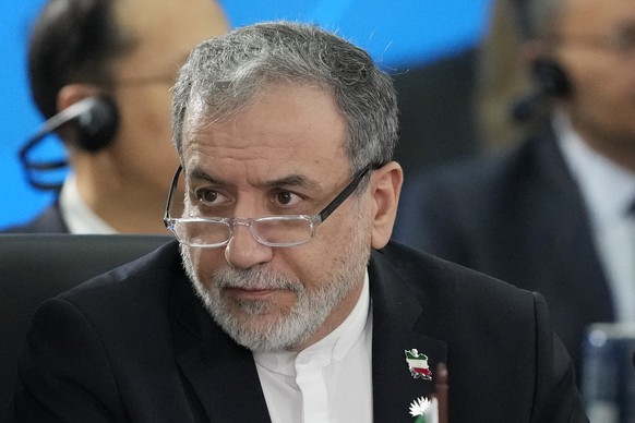 Iran&#039;s Foreign Minister Abbas Araghchi attends the 17th annual BRICS summit in Rio de Janeiro, Brazil, Monday, July 7, 2025. (AP Photo/Eraldo Peres)
Abbas Araghchi