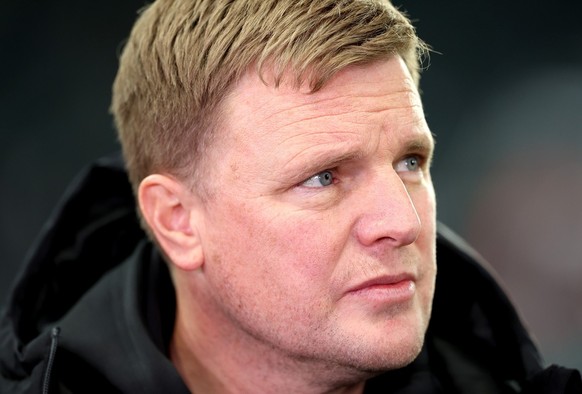 epa11027417 Newcastle manager Eddie Howe speaks to media before the UEFA Champions League group stage soccer match between Newcastle United and AC Milan, in Newcastle, Britain, 13 December 2023. EPA/A ...