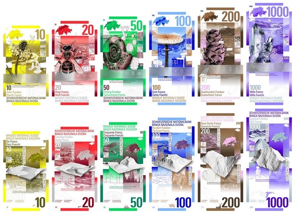 Nouveau billet de banque suisse, concept E.