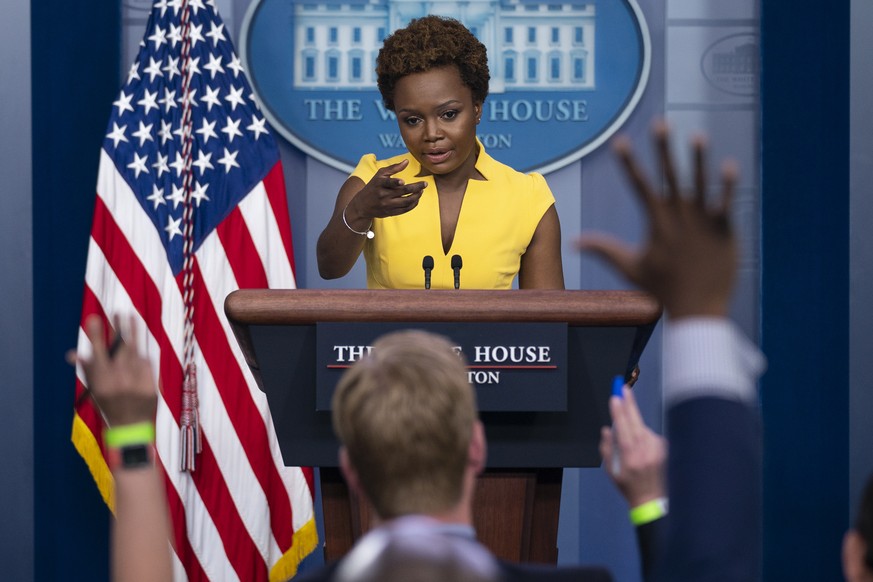 White House deputy press secretary Karine Jean-Pierre speaks during a press briefing at the White House, Wednesday, May 26, 2021, in Washington. (AP Photo/Evan Vucci)
Karine Jean-Pierre