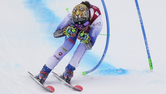 Italy&#039;s Federica Brignone wins an alpine ski, women&#039;s World Cup giant slalom, in Sestriere, Italy, Saturday, Feb. 22, 2025. (AP Photo/Piermarco Tacca)
