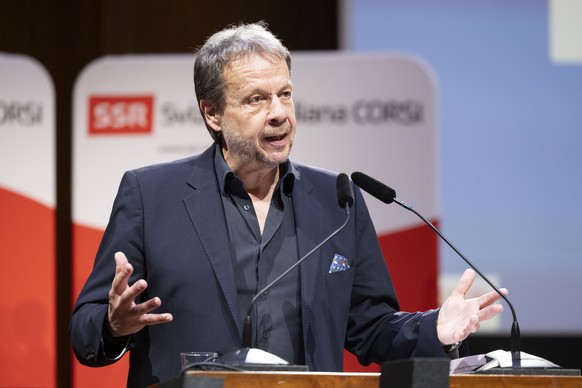 Ordentliche Generalversammlung der SRG SSR Swiss Italian CORSI. Im Bild Gilles Marchand, Generaldirektor der SRG SSR. Aufgenommen am Samstag, 08. Juni 2024 in Lugano. (KEYSTONE/Ti-Press/Maria Linda Cl ...