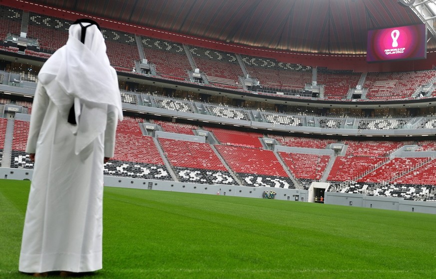 epa08076861 View of the Al Bayt stadium in Al Khor, Qatar, during a media tour 17 December 2019. The Al Bayt stadium is one of the eight venues for the FIFA World Cup 2022 in Qatar. EPA/ALI HAIDER