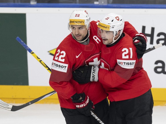 Nino Niederreiter, ici avec Fiala à Prague l&#039;an dernier, vient renforcer la Suisse à Herning