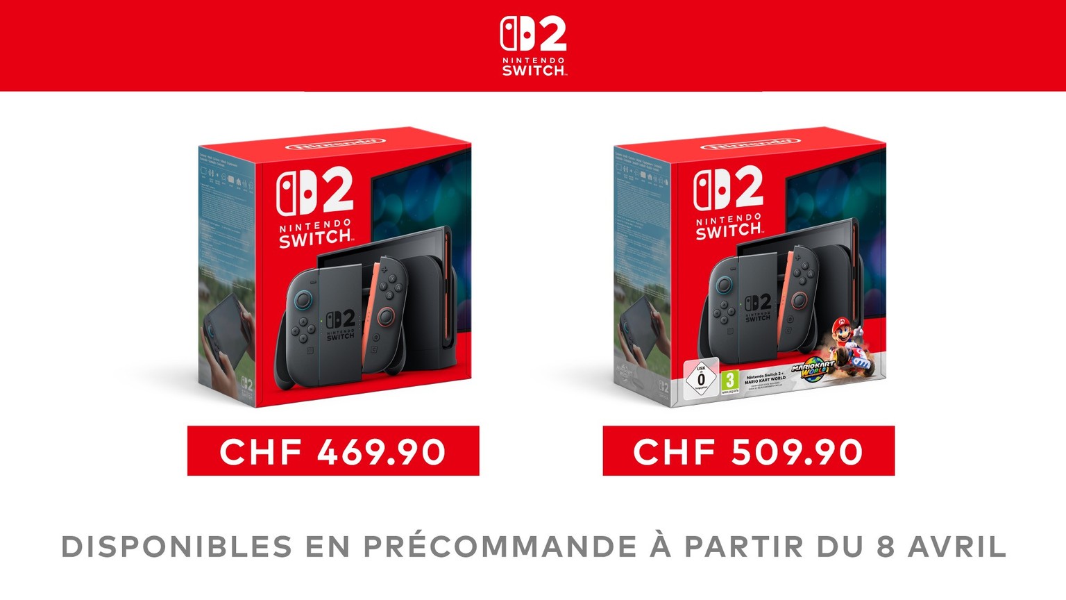 La Switch 2 sera disponible en deux packs, la console seule ou avec le jeu Mario Kart World.