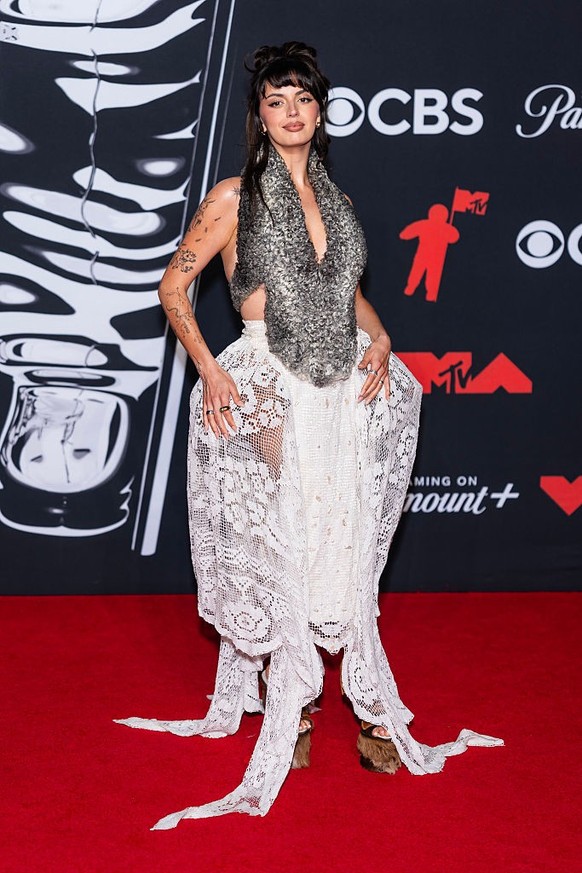 ELMONT, NEW YORK - SEPTEMBER 07: Rebecca Black attends the 2025 MTV Video Music Awards at UBS Arena on September 07, 2025 in Elmont, New York. (Photo by TheStewartofNY/Getty Images)