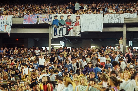 (Original Caption) This is a general view of fans attending a Beatles concert, at Shea Stadium, circa 1965.