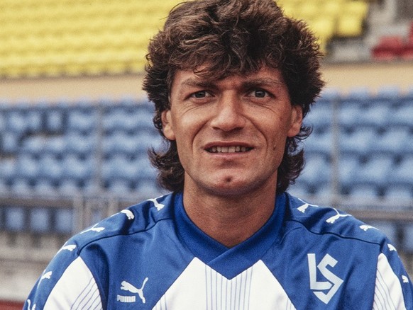 Ein Portrait von Giancarlo Antognoni, der neu bei Lausanne-Sports spielt, aufgenommen im Juli 1987. (KEYSTONE/Str)