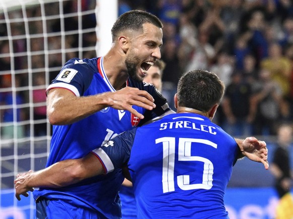 La joie des Slovaques, qui ont pris la mesure de l&#039;Allemagne jeudi soir