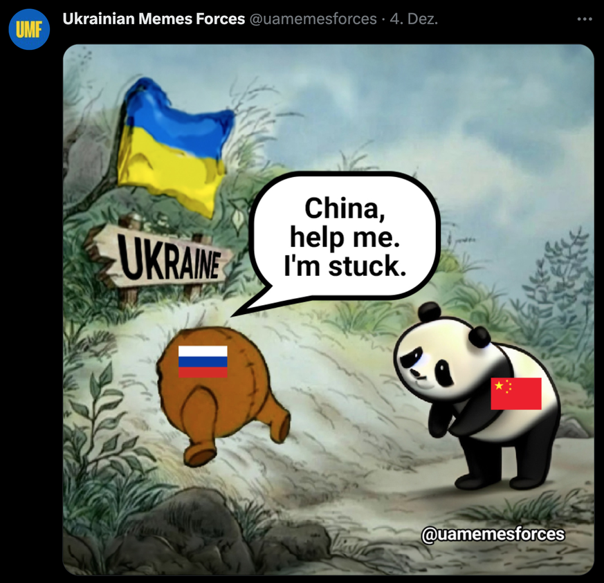 Meme zu Russland und China und dem Ukraine-Krieg.