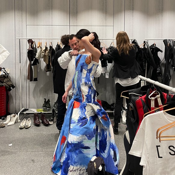 Essayages de la marque Selva à la Fashion Week de Zurich, jeudi 12 février 2026.