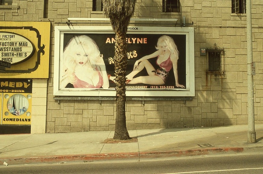 Le premier panneau d'affichage d'Angelyne sur Sunset Boulevard, en 1984.