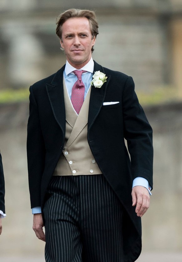 WINDSOR, ENGLAND - MAY 18: Thomas Kingston attends the wedding of Lady Gabriella Windsor and Mr Thomas Kingston at St George&#039;s Chapel, Windsor Castle on May 18, 2019 in Windsor, England. (Photo b ...