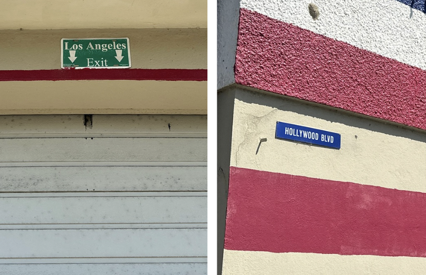 ... l’autre donne sur Hollywood Blvd. Le garage, lui, fait office de sortie de «highway to L.A».
