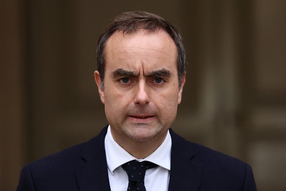 French outgoing Prime Minister Sebastien Lecornu, who resigned just a day after naming his government, delivers his statement at the Hotel Matignon in Paris, Monday, Oct. 6, 2025. (Stephane Mahe/Pool  ...