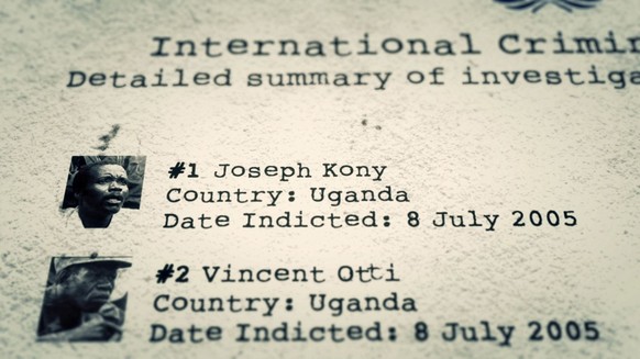 This image provided by Invisible Children shows an International Criminal Court indictment list displaying Joseph Kony and Vincent Otti from the video, &quot;Kony 2012 Part II.&quot; Part II repeats s ...