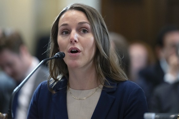 CORRECTS THAT SUTHERLAND TESTIFIED ABOUT FOREIGN DARK MONEY, NOT NONCITIZEN VOTING - Caitlin Sutherland, executive director of Americans for Public Trust, testifies about foreign dark money, before th ...