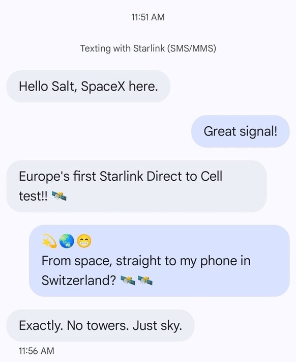 Ce message a été envoyé mardi 1er juillet 2025 par satellite Starlink.