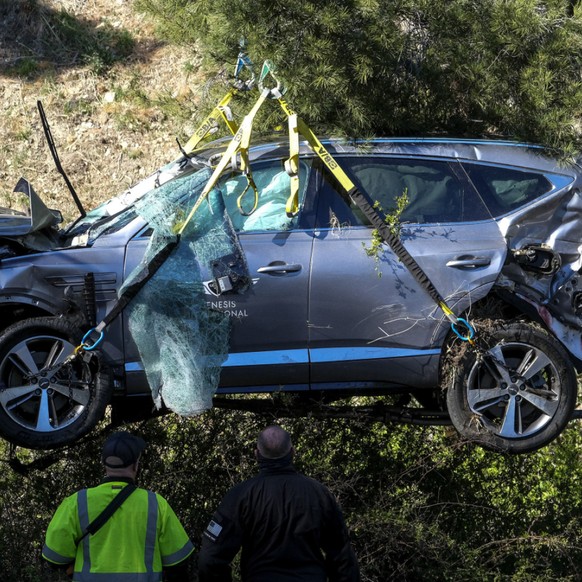 La voiture de Woods lors de son accident en 2021