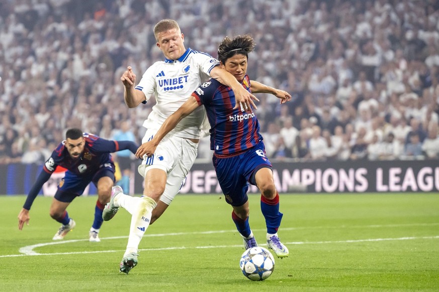 Keigo Tsunemoto (à droite) a été convaincant en barrage de Champions League, malgré l'élimination contre Copenhague.
