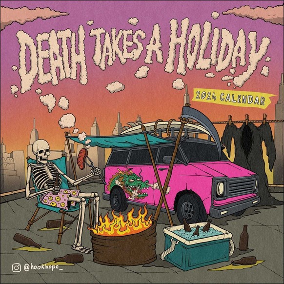 Death takes a holiday calendar 2024 wandkalender https://www.amazon.com/Death-Takes-Holiday-2024-Calendar/dp/1524883913