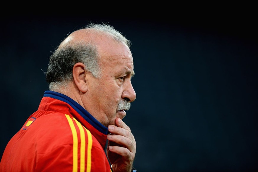DONETSK, UKRAINE - JUNE 22: Vincente Del Bosque of Spain watches over his players during a training session at Donbass Arena on June 22, 2012 in Donetsk, Ukraine. (Photo by Laurence Griffiths/Getty Im ...