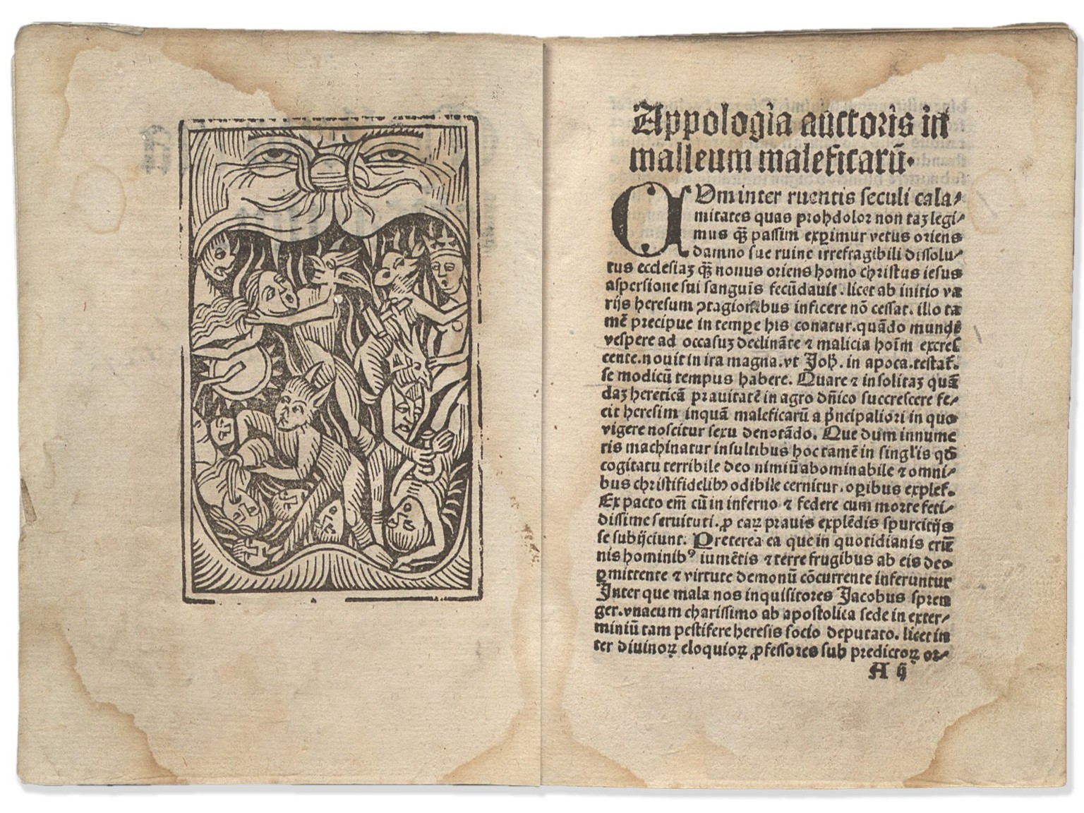 Le «Marteau des sorcières» dans l&#039;édition de Cologne de 1511. Le livre d&#039;un moine dominicain cimente l&#039;image de la sorcière et fournit des arguments pour sa persécution. Il devient la b ...