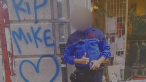 La photo du policier qui a fait polémique depuis la diffusion d&#039;un reportage de la RTS l&#039;affaire Mike Ben Peter à Lausanne.