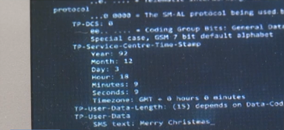 La version animée du code de communication original lié au SMS «Merry Christmas».