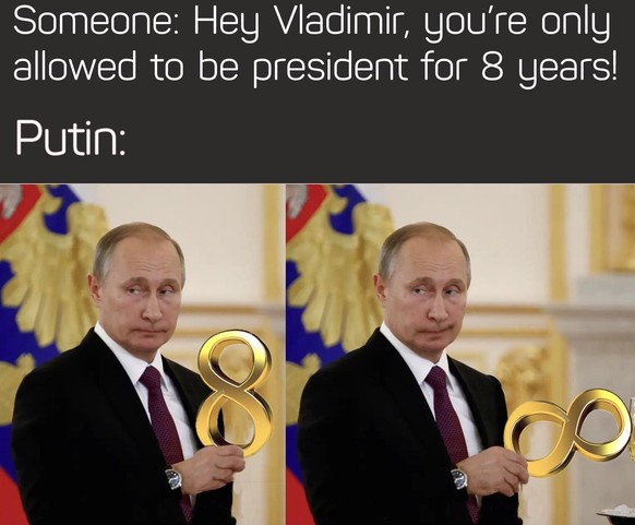 «Hé Vladimir, tu n'es autorisé à être président que pendant 8 ans!»