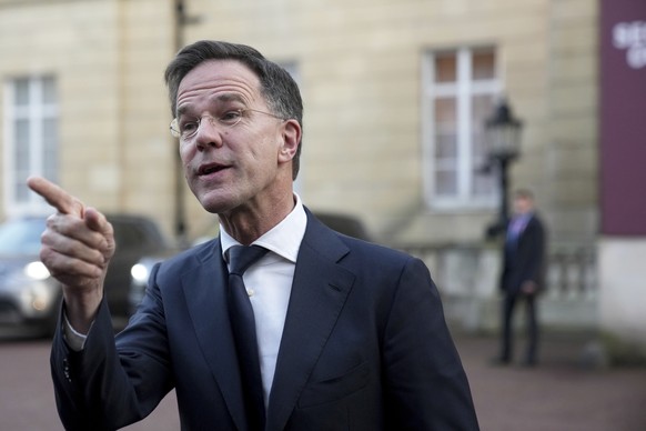 NATO Secretary General Mark Rutte speaks with the media as he departs from a summit on Ukraine at Lancaster House in London, Sunday, March 2, 2025. (AP Photo/Christophe Ena, Pool)
Britain Ukraine Summ ...