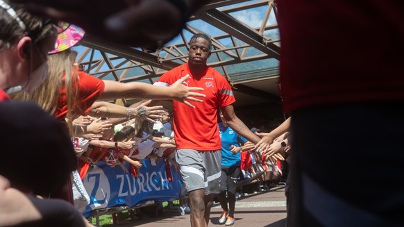 Denis Zakaria beim Training der Schweizer Fussballnationalmannschaft, am Sonntag, 11. Juni 2023 in Tenero. Die Schweizer Fussballnationalmannschaft absolviert im Hinblick auf die Euro 2024-Qualifikati ...