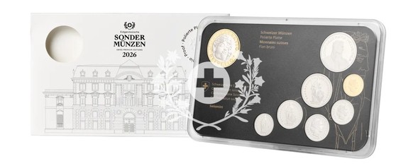 L'avers représente le portrait d'Helvetia, tourné vers le haut. Le revers présente une couronne de feuilles de hêtre, cet arbre étant le plus répandu en Suisse. La couronne, ouverte vers le  ...