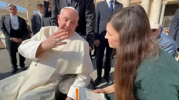 Jacqueline Straub traf Papst Franziskus bei einer Generalaudienz in Rom.