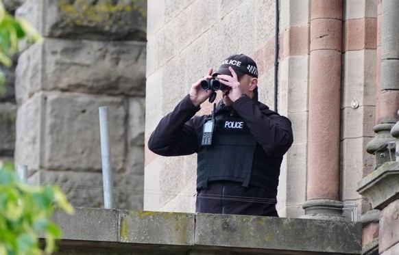 Police at Chester Cathedral before the wedding of Hugh Grosvenor, the Duke of Westminster, to Olivia Henson. Picture date: Friday June 7, 2024. (Photo by Peter Byrne/PA Images via Getty Images)
