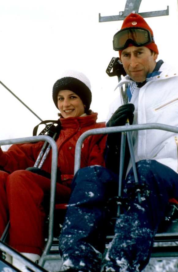 Prince Charles, Prince of Wales, and Diana, Princess of Wales, skiing in Liechtenstein, 24th January 1985. (Photo by John Shelley Collection/Avalon/Getty Images)