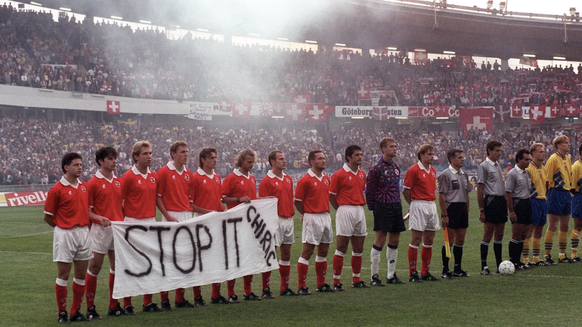 La fameuse banderole, qui n'avait pas plu au capitaine Alain Geiger.