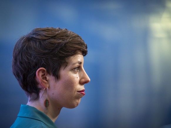 Lisa Mazzone, la pr�sidente des Vert-e-s suisses, a particip� � une manifestation de la Gr�ve du climat samedi � Berne.