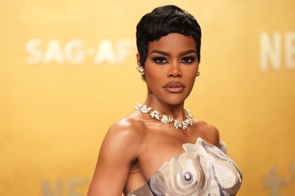 Teyana Taylor arrives at the 32nd Annual Actor Awards on Sunday, March 1, 2026, at the Shrine Auditorium and Expo Hall in Los Angeles. (Photo by Richard Shotwell/Invision/AP)
Teyana Taylor