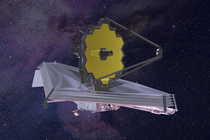 FILE - This 2015 artist&#039;s rendering provided by Northrop Grumman via NASA shows the James Webb Space Telescope. On Monday, Jan. 24, 2022, the worldÄôs biggest and most powerful space telescope r ...