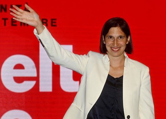 Elly Schlein, an independent candidate who runs with the Democratic Party, waves during an electoral rally in Modena, Italy, Friday, Sept. 2, 2022. Schlein, a 37-year-old U.S.-Italian national, often  ...