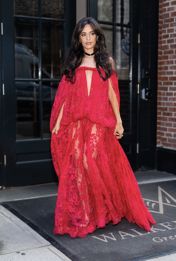 Les invités ont arboré des tenues color-block, à l'instar de Camila Cabello, vêtue d'une création Zimmermann.