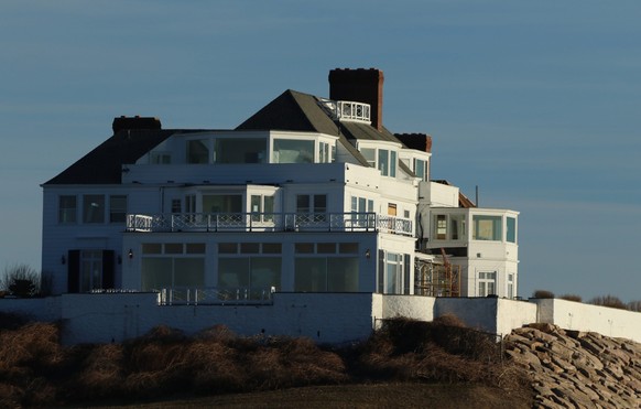 Taylor Swift&#039;s oceanfront mansion in the Watch Hill section of Westerly, Rhode Island, on January 16, 2025, as it was undergoing renovations.