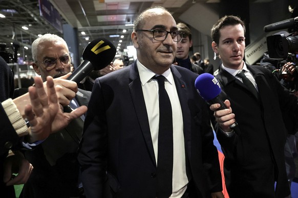 epa11176819 Paris Prefect of Police Laurent Nunez (C) arrives for the opening of the 60th International Agriculture Fair (Salon de l&#039;Agriculture), in Paris, France, 24 February 2024. The 60th edi ...