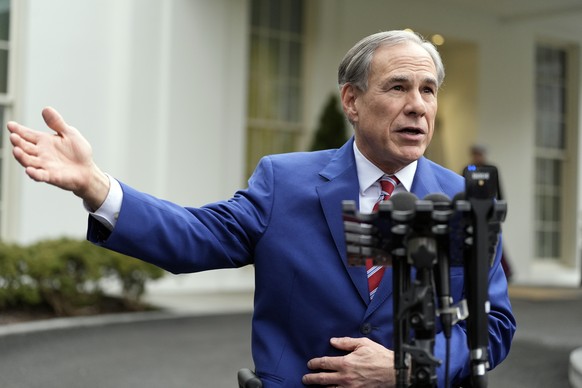 FILE - Texas Gov. Greg Abbott speaks to reporters outside the West Wing of the White House, Feb. 5, 2025, in Washington. (AP Photo/Alex Brandon, File)
Election 2026 Redistricting Texas
