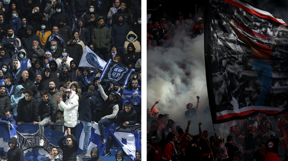 Les fans des deux camps en tribune.