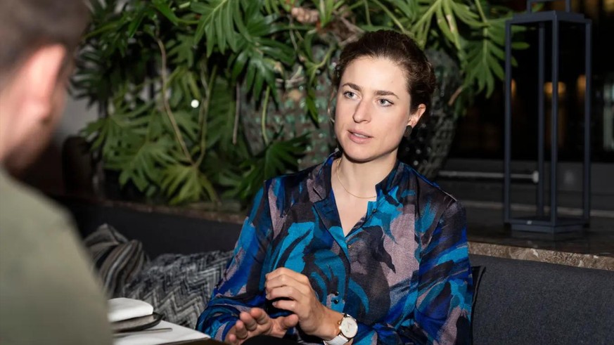 Marlen Reusser pendant l'interview.