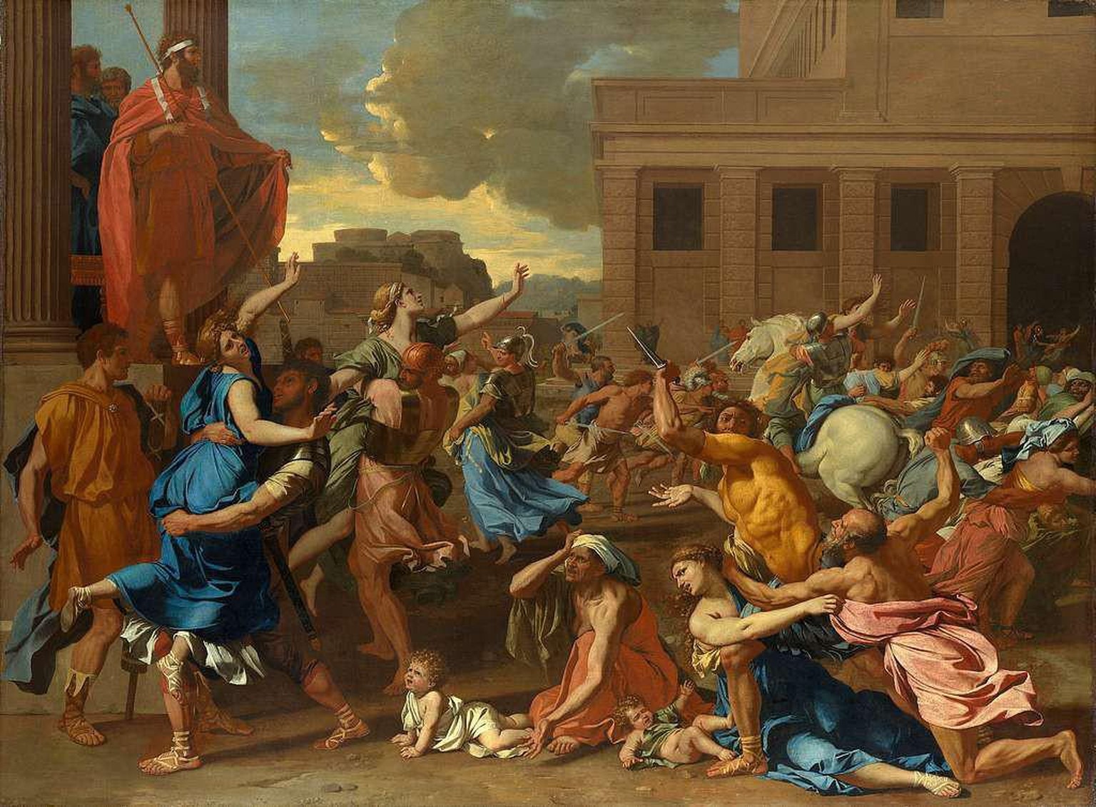 L'enlèvement des Sabines, peinture de 1636 par le peintre Nicolas Poussin.